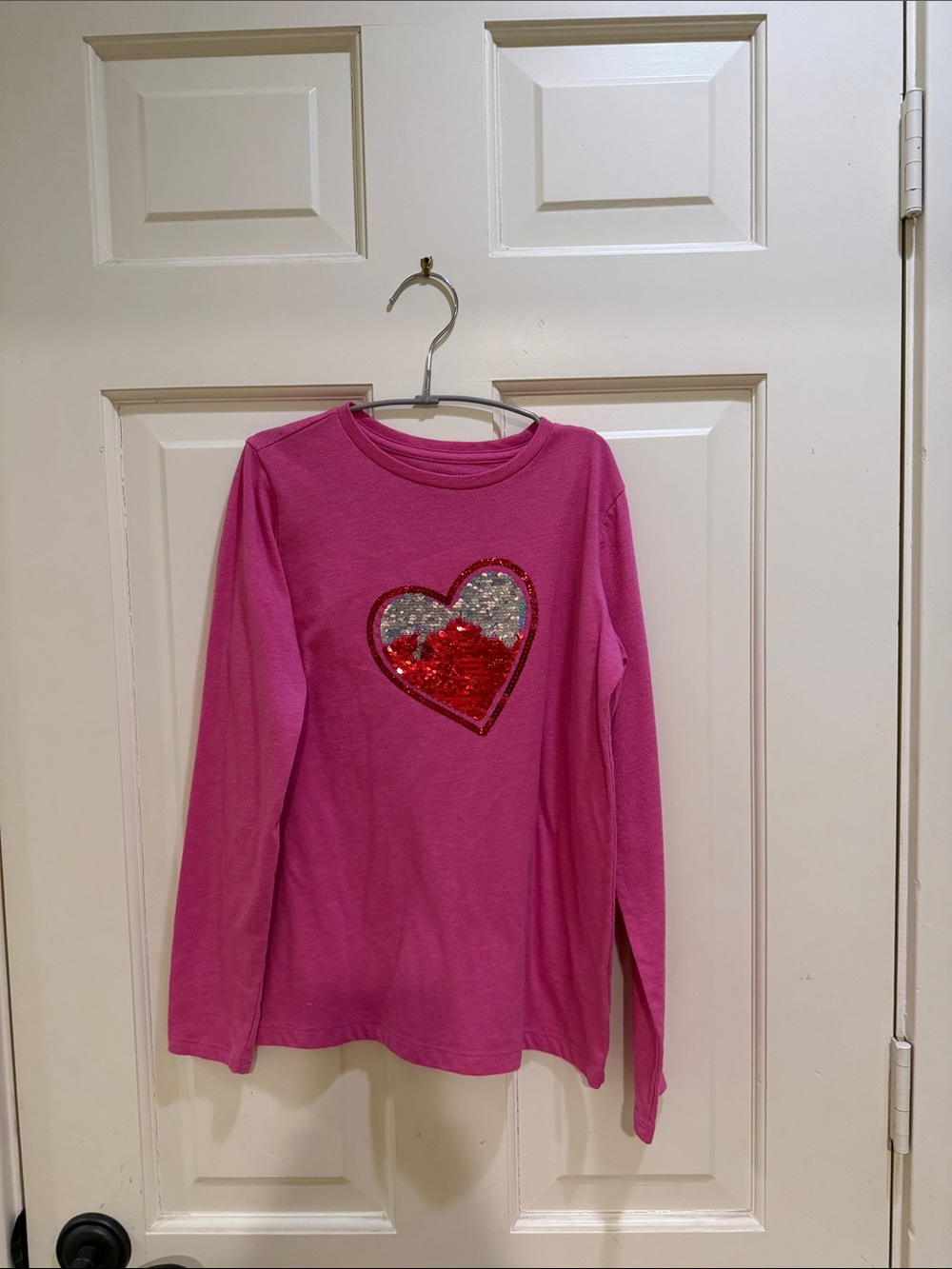 Crewcuts Pink Long-Sleeve Tee with Sequin Heart